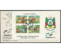 Fdc 558/92 Costumes Gaúchos - Abrapex 92 Bloco 90 Carimbo P.Alegre 14.126