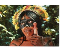 Brasil Nativo - Jovem índio da Tribo dos Txucahamei, com borduna, Parque Nacional do Xingu 16.452