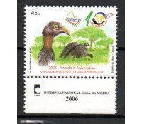 2006 - 1611 Angola 45 Kwanzas , Lubrapex 2006 (30.10 a 05.11) Rio de Janeiro. X Ano do Aniversário comunidade dos Países de Língua Portuguesa, (Galinha do Mato (capota ou saqué) 18.990  M