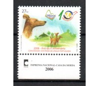 2006 - 1609 Angola 27 Kwanzas 2006, Lubrapex 2006 (30.10 a 05.11) Ano do X Aniversário comunidade dos Países de Língua Portuguesa, Cachorro 18.991 M