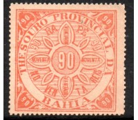 19 - Imposto sobre o Rapé, Thesouro Provincial da Bahia.90 réis, laranja , perfeito 20.180