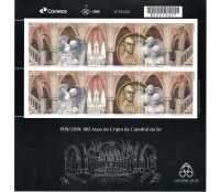 2019 C3840 - 100 anos da cripta da Catedral da Sé Folha com 2 Se-Tenants  25.400 Mint  1LP