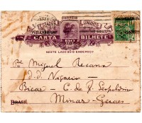 1921 Carta Bilhete 150 Réis "Cabeça da Liberdade"  Com selo Regular 26.031