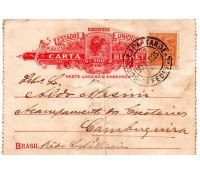 1922 Carta Bilhete CB-91 "Cabeça da Liberdade" 200 Réis 26.033 Com dobra leve no centro