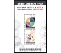 B116 Upaep 2000 Campanha contra a Aids e Semana nacional Antidrogas 26.641 Mint - 6 LP