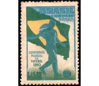 A76 4º Campeonato Mundial de Futebol - Rio de Janeiro - Bandeira Nacional e Jogador 28.064 A Faixa Azul Cobrindo o Aéreo 