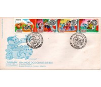 Fdc 592 -  1993 1851/1854 Turma da Mônica 150 Anos dos olhos-de-boi 31.708 leves manchas