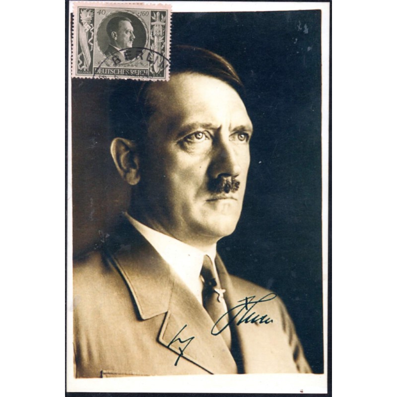 Alemanha Reich Fotopostal de Hitler com selo de 1941 - 29.906